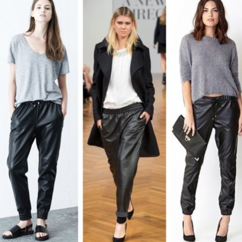 Leatherette Joggers XS